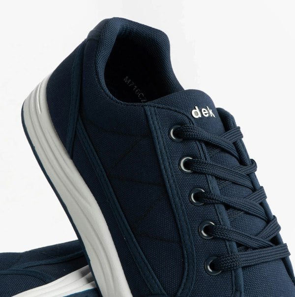 DEK CHARLIE Mens Canvas 5 Eyelet Leisure Trainers Navy