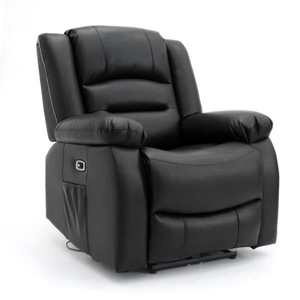 Furnishings For Less Arlo Black or Grey Leather Like Electric Reclining Armchair