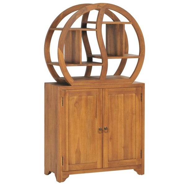 Berkfield Cabinet with Yin Yang Shelf 70x30x130 cm Solid Teak Wood