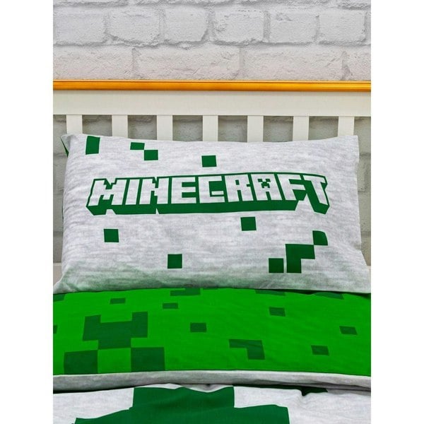 Minecraft Pixel Duvet Cover Set - Green/Grey