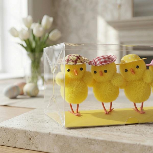 Garden Greatness Set of Four Decorative Chicks with Hats