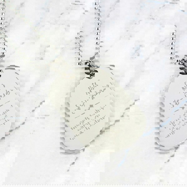 Personalised Memento Company Personalised No.1 Stainless Steel Dog Tag Necklace