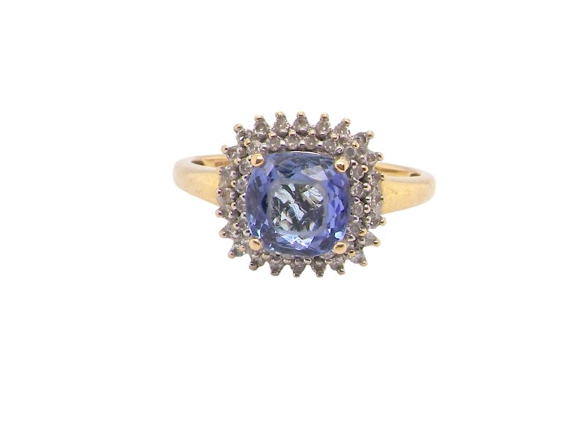 Vintage Tom A Tanzanite and Diamond Cluster Ring