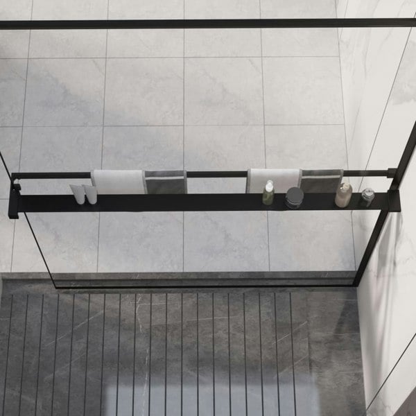 Berkfield Shower Shelf for Walk-in Shower Wall Black 115 cm Aluminium