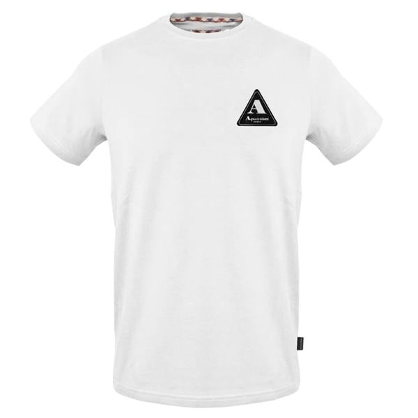Aquascutum Mens Patch Crew Neck T-Shirt - White - 