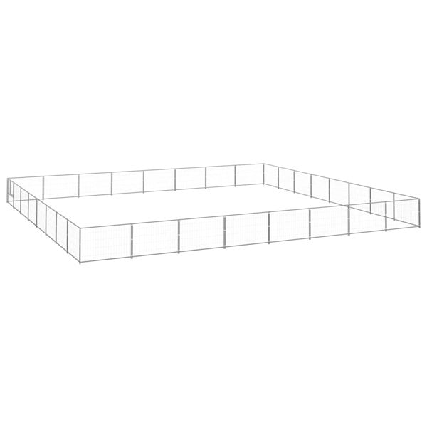 Berkfield Dog Kennel Silver 64 m2 Steel