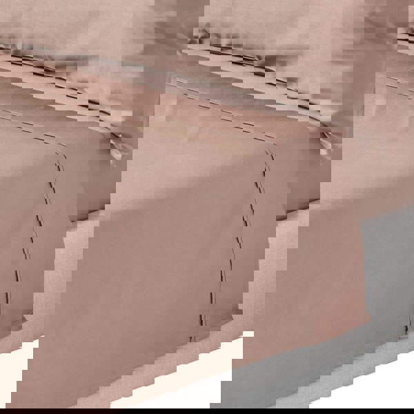 HOMESCAPES Organic 400 TC Egyptian Cotton Sateen Flat Sheet