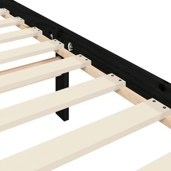 Berkfield Bed Frame with Headboard Black 200x200 cm Solid Wood