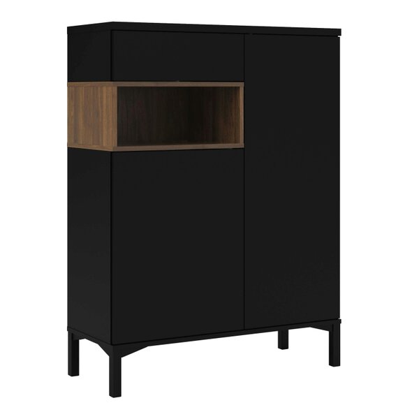 Wyld Haus Indigo Sideboard 2 Door 1 Drawer in Black and Walnut