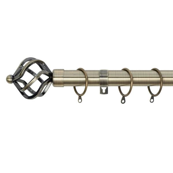 A.Unique Home Twisted Metal Extendable Curtain Pole with Rings and Fittings, In a Variety of Colours and Sizes (25/28mm)