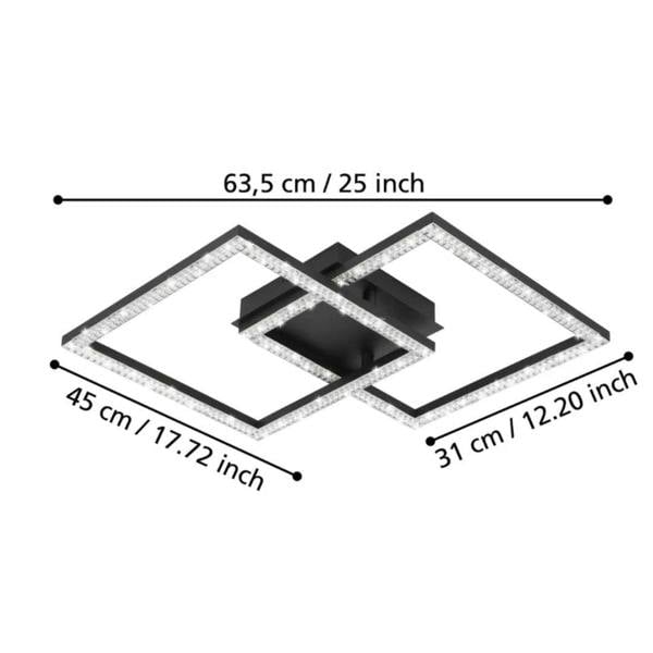 Pagazzi Lighting Lucia Black LED Flush Ceiling Light
