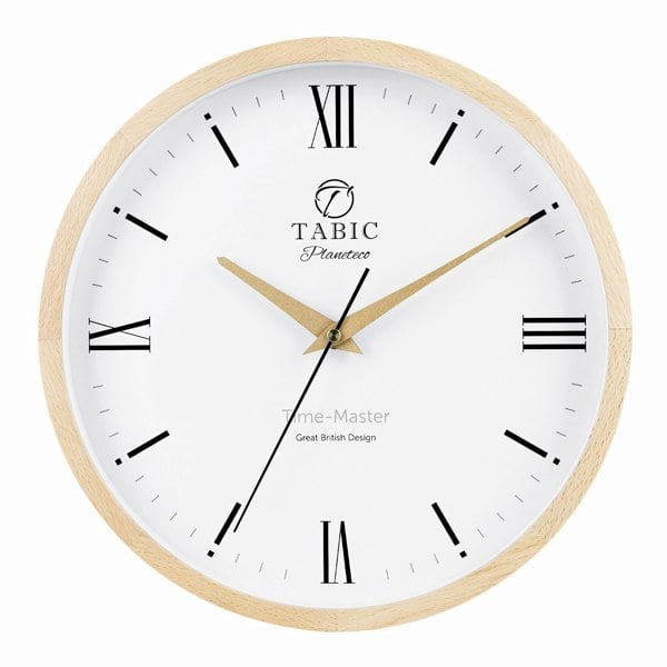 Tabic Time Clock - Planeteco Time Master - Roman numeral wall clock for home decor.