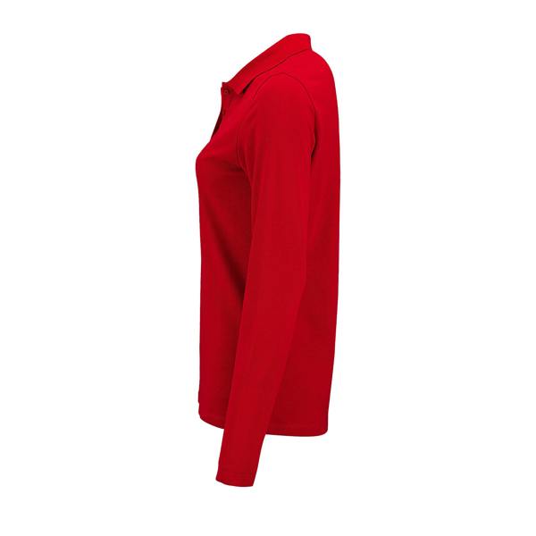 SOLS Womens/Ladies Perfect Long Sleeve Pique Polo Shirt - Red