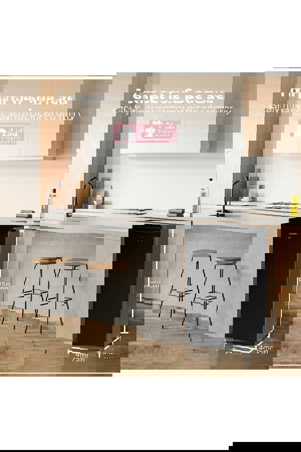 Living and Home Livingandhome RCUB0BL2(E) 60L Under-Counter Fridge, 48cm Upright Adjustable Thermostat, Reversible Door, 4-Star Freezer Rating, Black