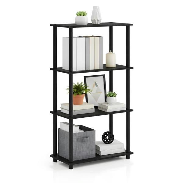 WALPLUS Turn-N-Tube 4-Tier Multipurpose Shelf Display Rack, Espresso/Black perfect for organized storage and display