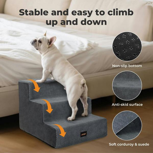 Skylos Dog Ramp Anti-Slip Washable Cover Pet Stairs Ladder Foam for Sofa Bed