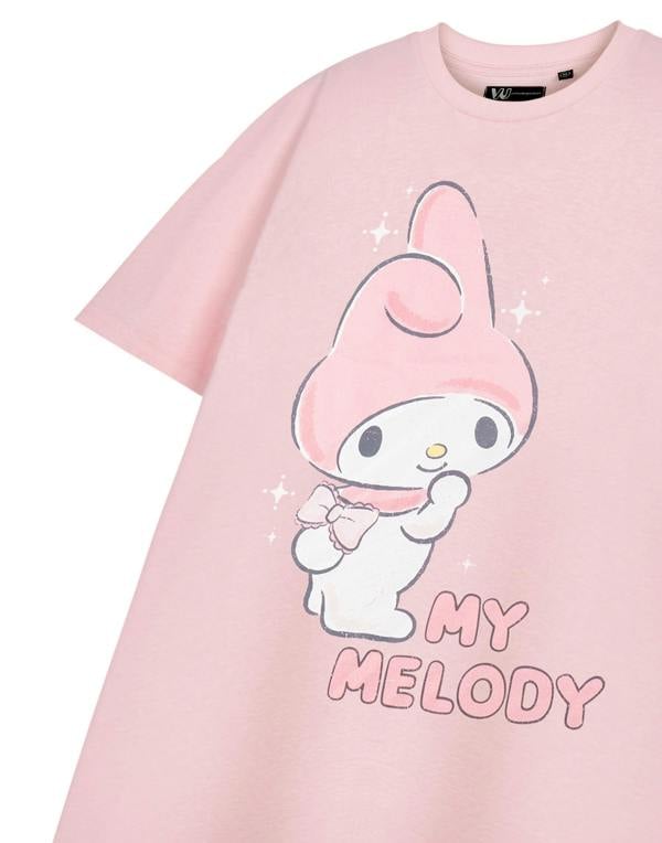 Hello Kitty Womens Pink My Melody Short Sleeved T-Shirt