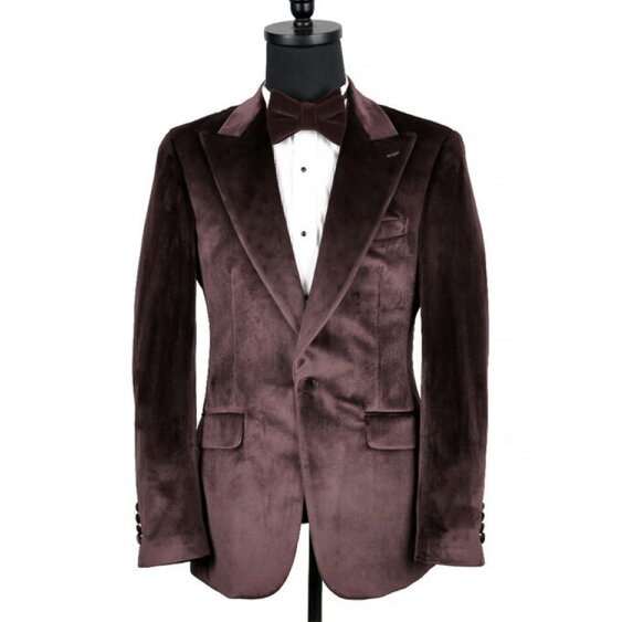 David WeJ Maison Velvet Blazer - Plum - 58