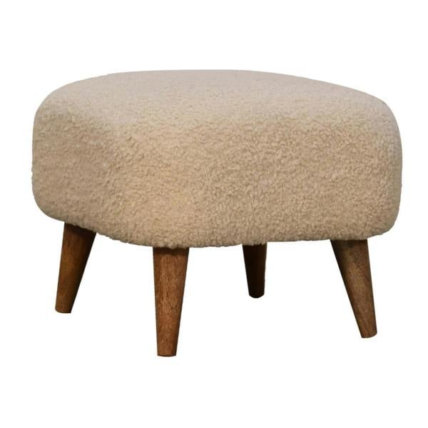 Artisan Furniture Boucle Cream Square Footstool