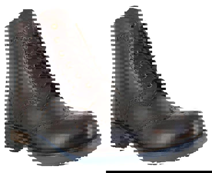 Catesby Mens Classic Leather Brogues Derby Ankle Lace Up Boots