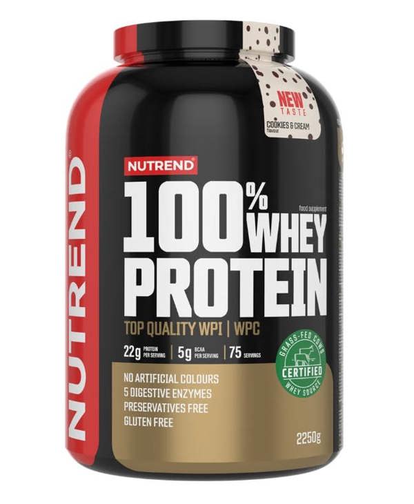 Nutrend 100% Whey Protein, Cookies & Cream - 2250g