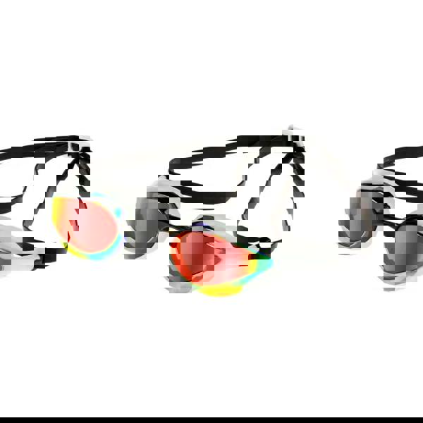Aquafeel Leader Mirrored swim goggles with rainbow lenses and double head strap