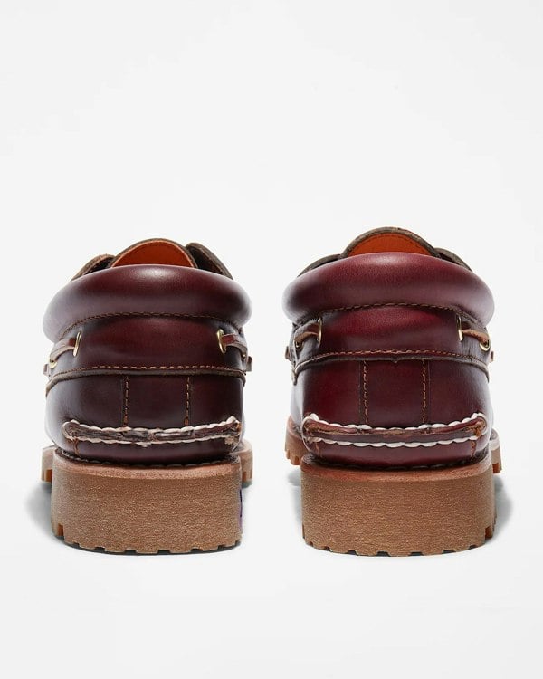 Timberland Mens Authentic Leather Boat Shoes - Dark Red