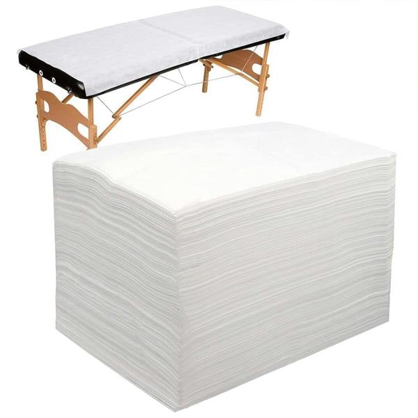 Havendro 100Pcs White Disposable Non-woven Spa Massage Table Sheets Beauty Bed Covers