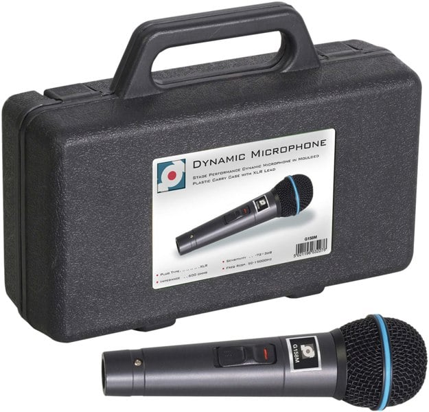Mr Entertainer Soundlab Dynamic Handheld Microphone with Lead and Carry Case 600 Ohm