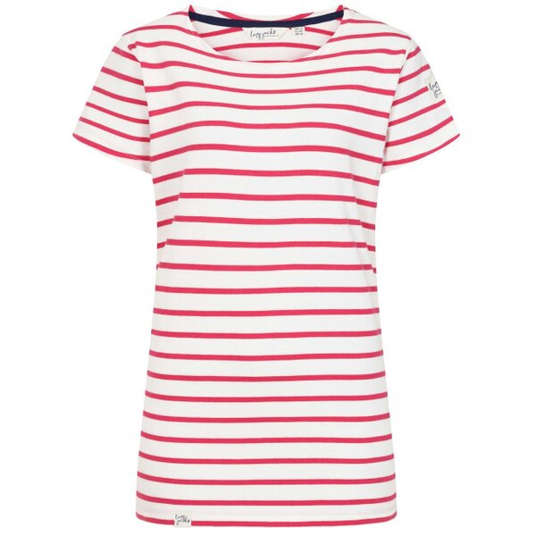 Lazy Jacks LJ8 - Ladies Short Sleeve Striped Breton Top - Cherry