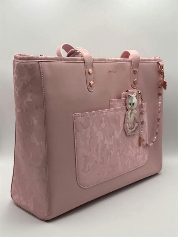 Nimmy Friends Nimmy Magnetic Fashion Series Combo White Cat Tote Bag Pink - N-CXMX-TTBZH-04