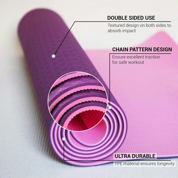 ROMIX Pro Yoga Mat with Alignment Lines, 6mm Non Slip Lightweight Exercise Mat with Carry Bag and Strap