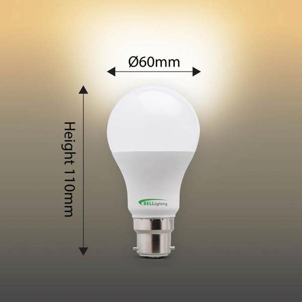 BELL Lighting B22 Bayonet Dimmable LED GLS 8.1W Energy Saving Light Bulb