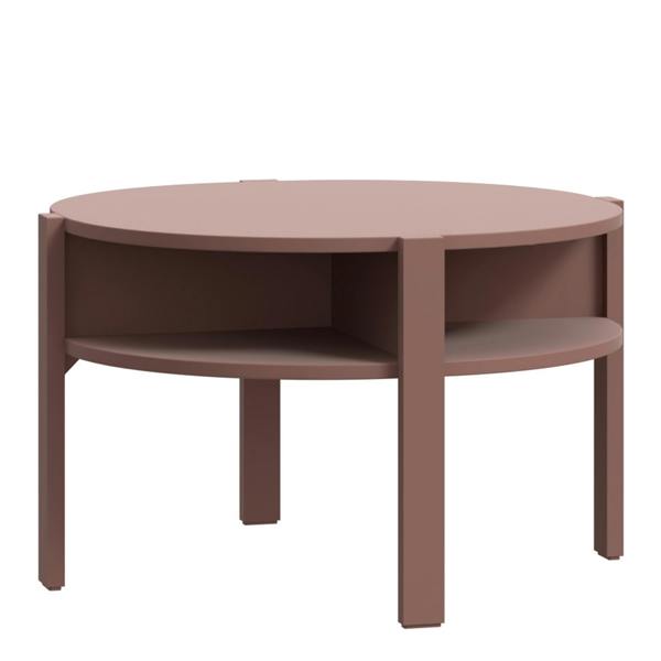 Furniture To Go Tobago Round Coffee Table with Open Shelf in Terracotta