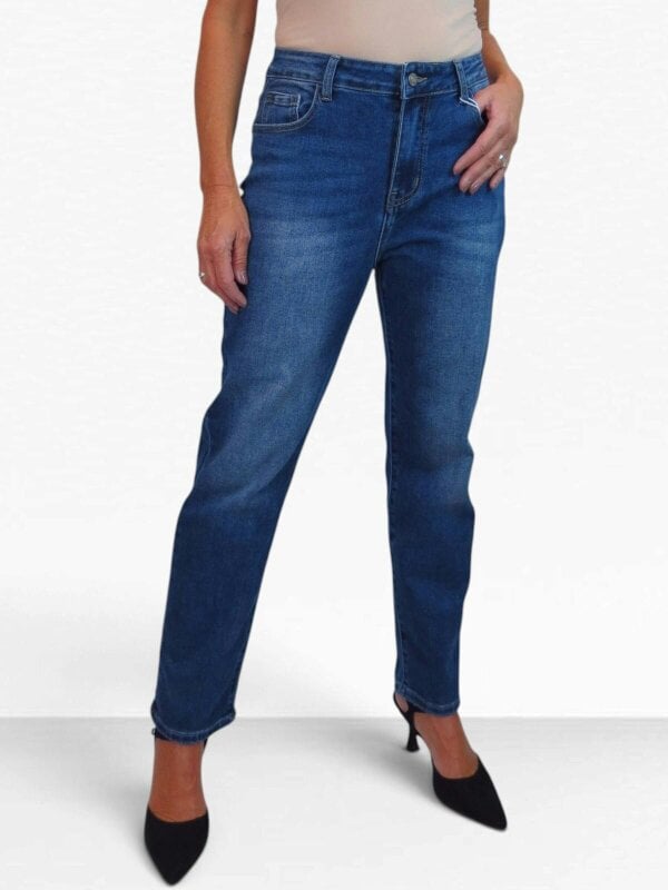 Paulo Due Women's High Waist Slim Straight Leg Stretch Denim Jeans