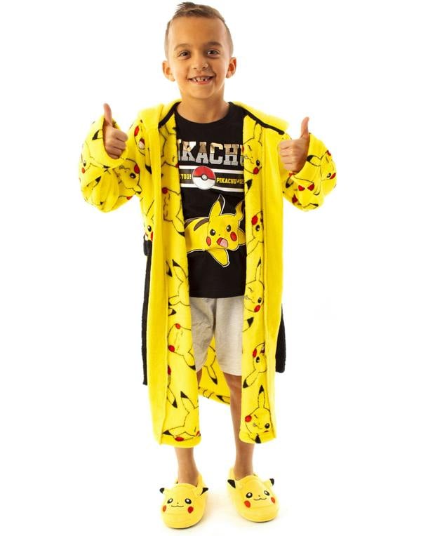 Pokemon Unisex Kids Yellow Pikachu 3D Novelty Hood Bathrobe