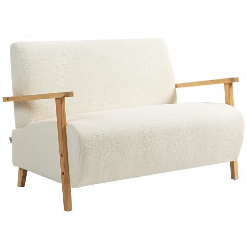 Wyld Haus Hadimi Sherpa Boucle Cream White Compact 2 Seater Sofa