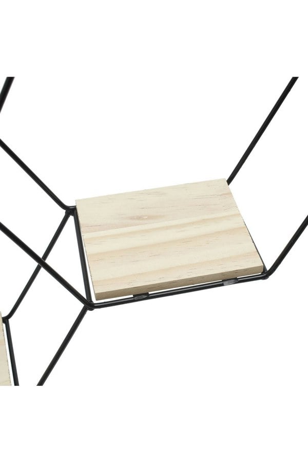 Living and Home Modern Classic Stable Hexagon Wall Shelf with Iron Frame