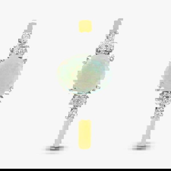 T. H. Baker 18ct Yellow Gold Oval Opal & Diamond Shoulder Set Ring 59010OPG8 L