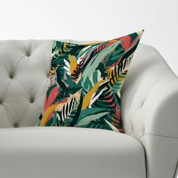 Warren Reed Coloured Tropical Leaves Cushions