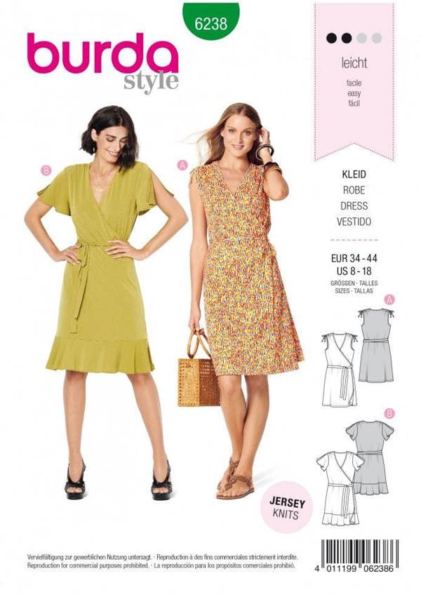 Burda Sewing Pattern 6238 Dresses For Women, Sizes 8-18 - Easy