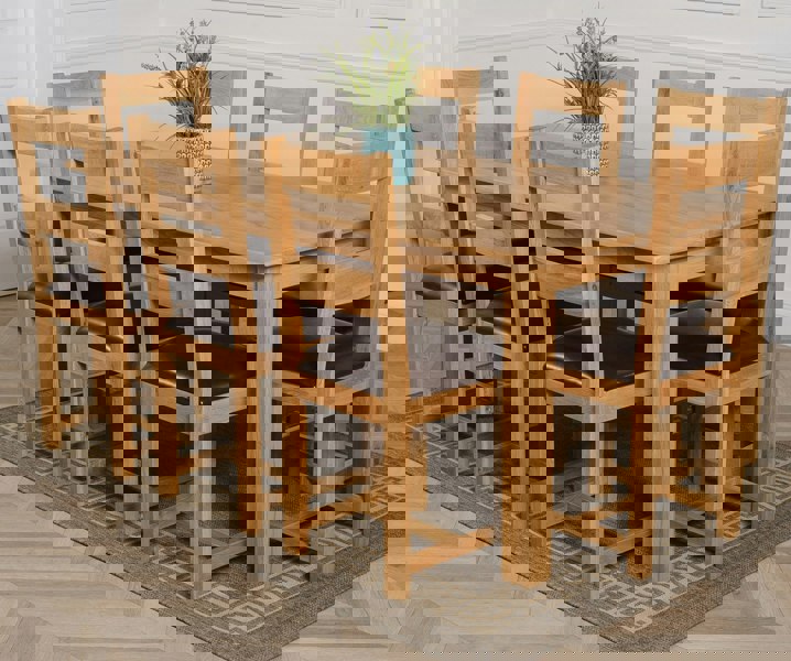 That's Furniture Oslo 180 x 90cm Large Oak Dining Set with Lincoln Oak Chairs