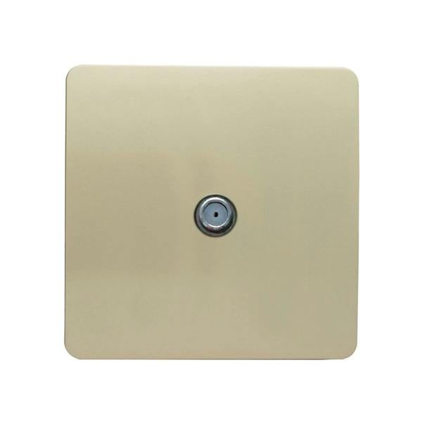 Trendi Switch 1 Gang Male F-Type Satellite Television Socket in Champagne Gold
