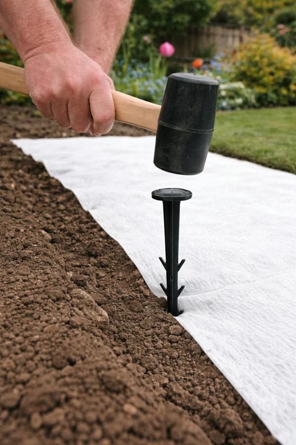 Square Black Barbed Ground Pegs 160mm | Geotextile & Weed Membrane Fixing Stakes (Pack Options)