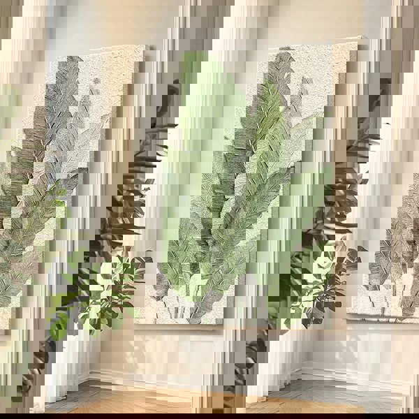 Rit Concept Green Leaves Framed Wall Art Print Multiple Size