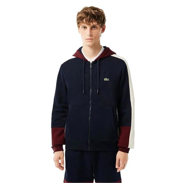Lacoste Mens Full Zip Hoodie - Navy - 