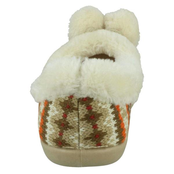 Rose Bank Ladies Rose Bank Memory Foam Aztec Print Pom Pom Slippers Lizzy