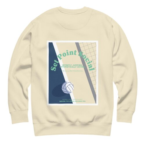 Anchor & Crew Set Point Social Volleyball Club League Organic Cotton Sweatshirt - Natural
