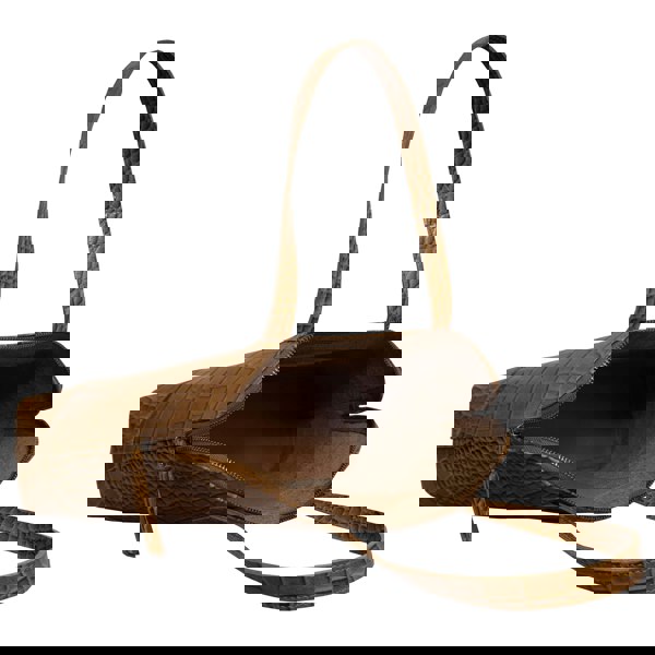 Assots London 'Eva' Mustard Croc Real Leather Designer Unlined Tote Bag