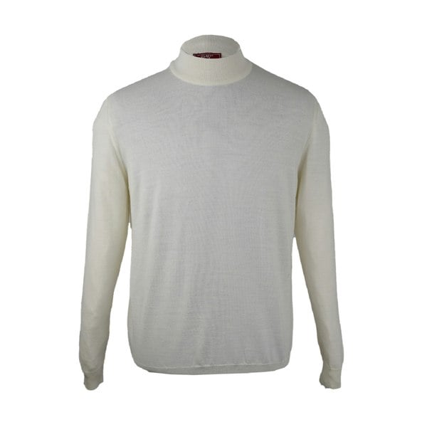 Dennis Wool Mock Turtle Neck Jumper – Off White